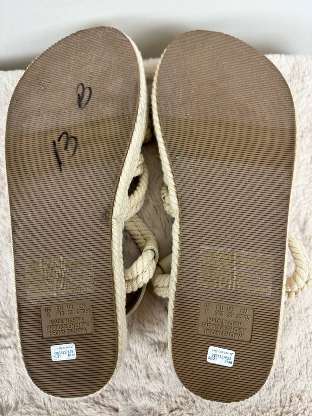 American Eagle Rope Espadrille Sandel Flat Boho Coastal Summer Slingback Sz 8 - Picture 9 of 13